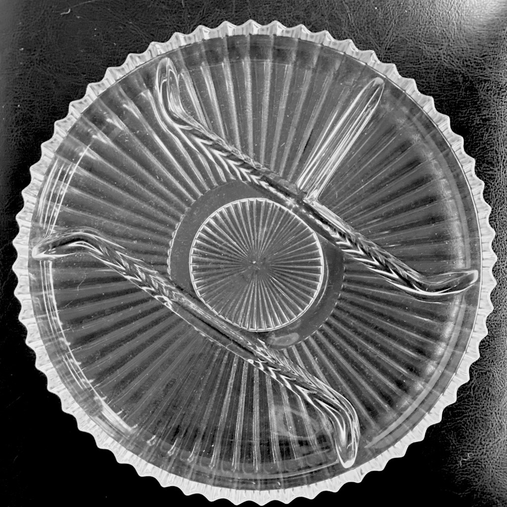 Vintage Clear Pressed Glass Tray